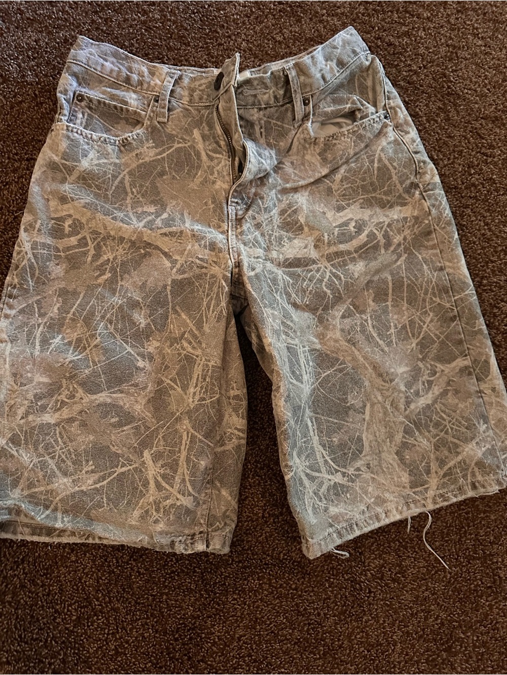 BDG Camouflage  Printed High-Waist Jeans — Green and Taupe